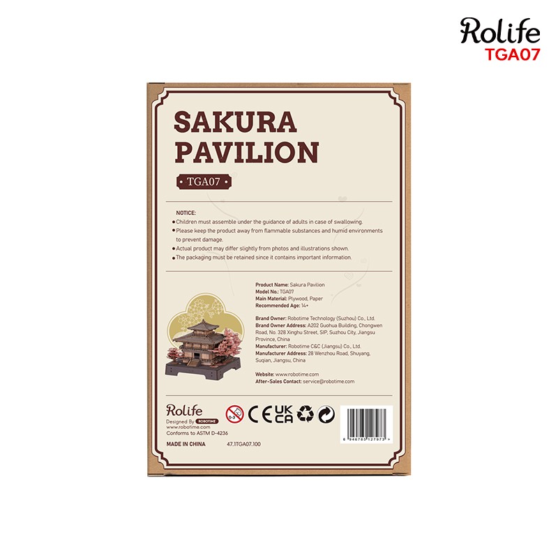 Rolife TGA07 Sakura Pavilion 3D Wooden Puzzle