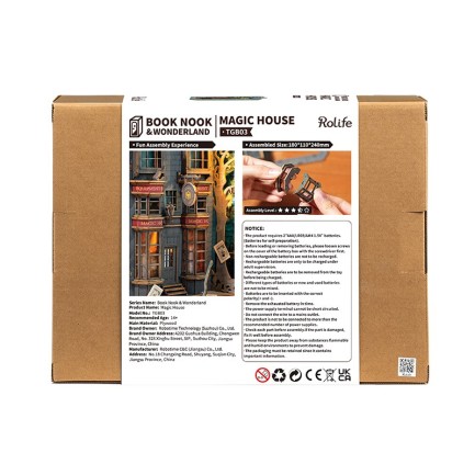 Rolife TGB03 Magic House Kitap Köşesi Book Nook DIY Minyatür Maket Model Seti Mini Dollhouse 3D Model Kit Detaylı Dekoratif Hobi Seti 3D Puzzle Tiny House - Thumbnail