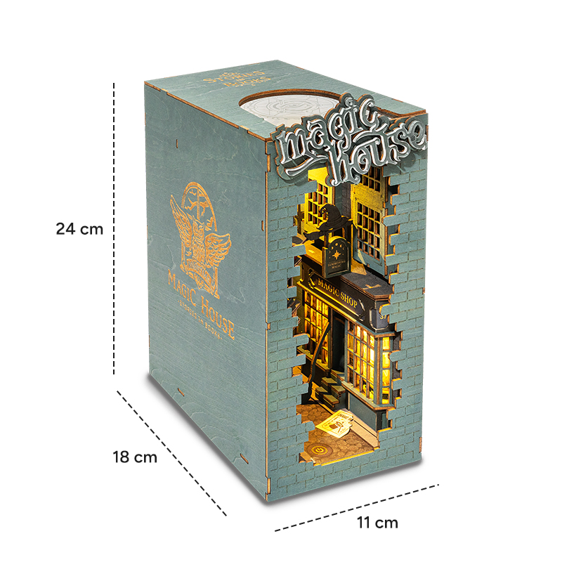 Rolife TGB03 Magic House Kitap Köşesi Book Nook DIY Minyatür Maket Model Seti Mini Dollhouse 3D Model Kit Detaylı Dekoratif Hobi Seti 3D Puzzle Tiny House