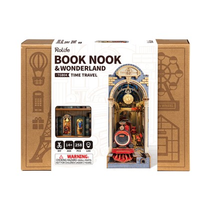Rolife TGB04 Time Travel Kitap Köşesi Book Nook DIY Minyatür Maket Model Seti Mini Dollhouse 3D Model Kit Detaylı Dekoratif Hobi Seti 3D Puzzle Tiny House - Thumbnail