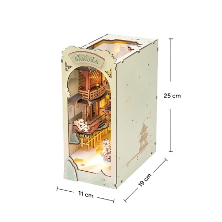 Rolife TGB05 Falling Sakura Kitap Köşesi Book Nook DIY Minyatür Maket Model Seti Mini Dollhouse 3D Model Kit Detaylı Dekoratif Hobi Seti 3D Puzzle Tiny House - Thumbnail
