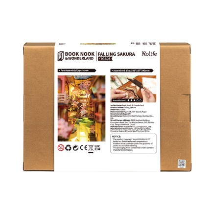 Rolife TGB05 Falling Sakura Kitap Köşesi Book Nook DIY Minyatür Maket Model Seti Mini Dollhouse 3D Model Kit Detaylı Dekoratif Hobi Seti 3D Puzzle Tiny House - Thumbnail