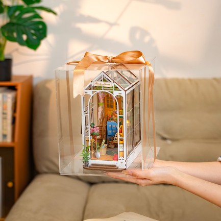 Rolife TGB06 Garden House Kitap Köşesi Book Nook DIY Minyatür Maket Model Seti Mini Dollhouse 3D Model Kit Detaylı Dekoratif Hobi Seti 3D Puzzle Tiny House - Thumbnail