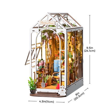 Rolife TGB06 Garden House Kitap Köşesi Book Nook DIY Minyatür Maket Model Seti Mini Dollhouse 3D Model Kit Detaylı Dekoratif Hobi Seti 3D Puzzle Tiny House - Thumbnail