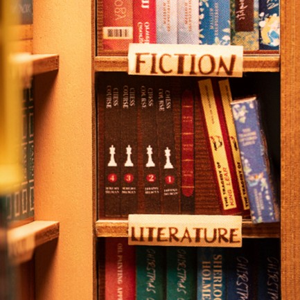 Rolife TGB07 Kitapçı (Bookstore) Kitap Köşesi Book Nook DIY Minyatür Maket Model Seti Mini Dollhouse 3D Model Kit Detaylı Dekoratif Hobi Seti 3D Puzzle Tiny House - Thumbnail