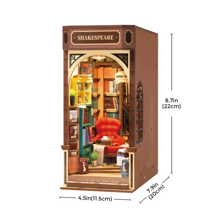 Rolife TGB07 Kitapçı (Bookstore) Kitap Köşesi Book Nook DIY Minyatür Maket Model Seti Mini Dollhouse 3D Model Kit Detaylı Dekoratif Hobi Seti 3D Puzzle Tiny House - Thumbnail