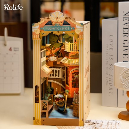 Rolife - Rolife TGB08 Venedik (Romantic Venice) Kitap Köşesi DIY Minyatür Maket Model Seti Mini Dollhouse 3D Model Kit Detaylı Dekoratif Hobi Seti 3D Puzzle Tiny House