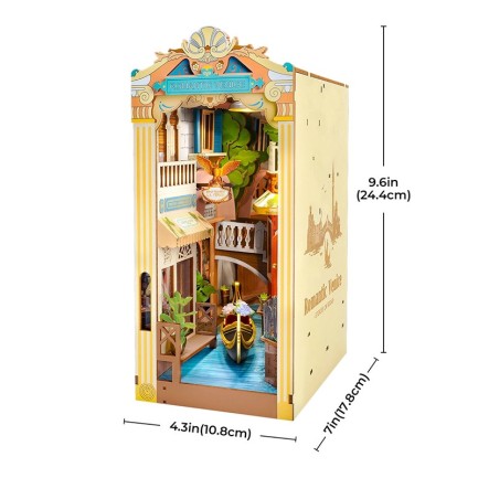 Rolife TGB08 Venedik (Romantic Venice) Kitap Köşesi DIY Minyatür Maket Model Seti Mini Dollhouse 3D Model Kit Detaylı Dekoratif Hobi Seti 3D Puzzle Tiny House - Thumbnail