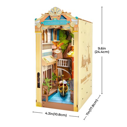 Rolife TGB08 Venedik (Romantic Venice) Kitap Köşesi DIY Minyatür Maket Model Seti Mini Dollhouse 3D Model Kit Detaylı Dekoratif Hobi Seti 3D Puzzle Tiny House - Thumbnail