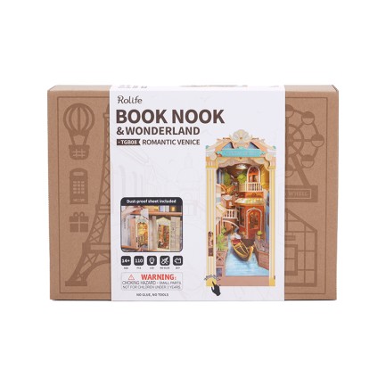 Rolife TGB08 Venedik (Romantic Venice) Kitap Köşesi DIY Minyatür Maket Model Seti Mini Dollhouse 3D Model Kit Detaylı Dekoratif Hobi Seti 3D Puzzle Tiny House - Thumbnail