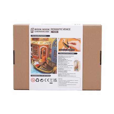 Rolife TGB08 Venedik (Romantic Venice) Kitap Köşesi DIY Minyatür Maket Model Seti Mini Dollhouse 3D Model Kit Detaylı Dekoratif Hobi Seti 3D Puzzle Tiny House - Thumbnail