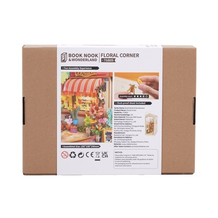 Rolife TGB09 Floral Corner Kitap Köşesi Book Nook DIY Minyatür Maket Model Seti Mini Dollhouse 3D Model Kit Detaylı Dekoratif Hobi Seti 3D Puzzle Tiny House - Thumbnail