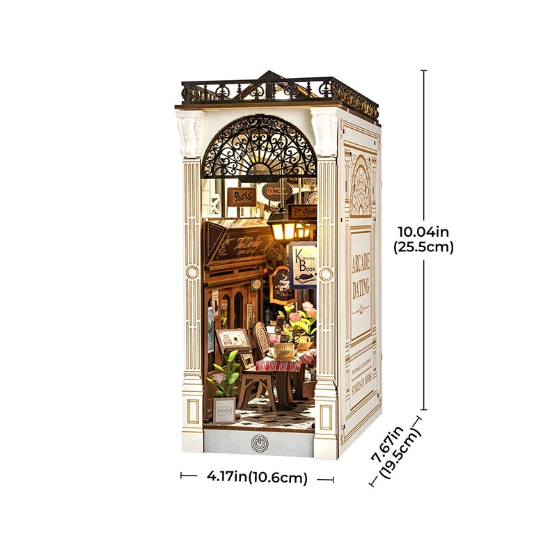 Rolife TGB10 Arcade Dating Kitap Köşesi Book Nook DIY Minyatür Maket Model Seti Mini Dollhouse 3D Model Kit Detaylı Dekoratif Hobi Seti 3D Puzzle Tiny House