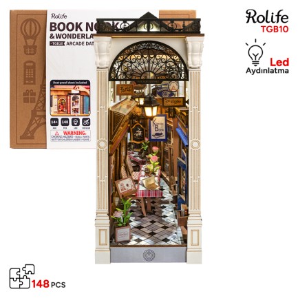 Rolife - Rolife TGB10 Arcade Dating Kitap Köşesi Book Nook DIY Minyatür Maket Model Seti Mini Dollhouse 3D Model Kit Detaylı Dekoratif Hobi Seti 3D Puzzle Tiny House