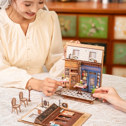 Rolife TGB10 Arcade Dating Kitap Köşesi Book Nook DIY Minyatür Maket Model Seti Mini Dollhouse 3D Model Kit Detaylı Dekoratif Hobi Seti 3D Puzzle Tiny House - Thumbnail