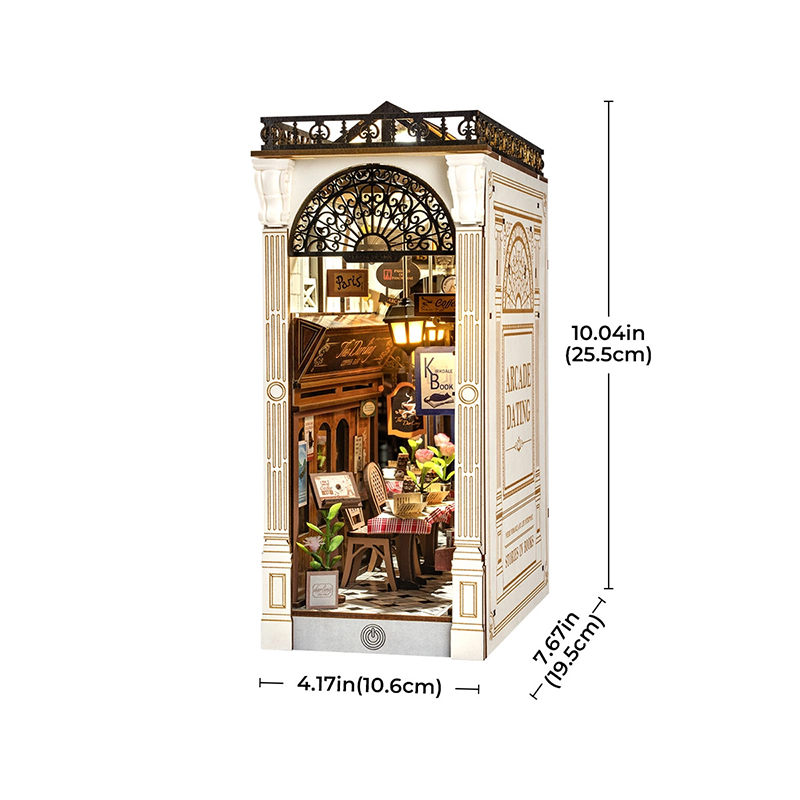 Rolife TGB10 Arcade Dating Kitap Köşesi Book Nook DIY Minyatür Maket Model Seti Mini Dollhouse 3D Model Kit Detaylı Dekoratif Hobi Seti 3D Puzzle Tiny House
