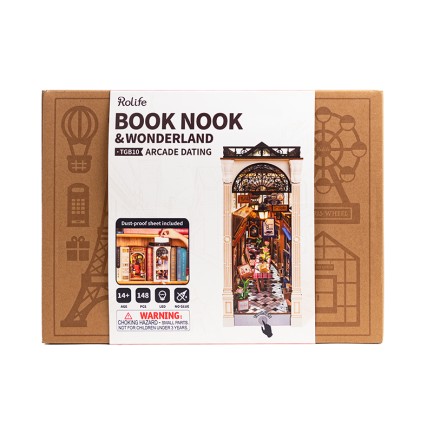 Rolife TGB10 Arcade Dating Kitap Köşesi Book Nook DIY Minyatür Maket Model Seti Mini Dollhouse 3D Model Kit Detaylı Dekoratif Hobi Seti 3D Puzzle Tiny House - Thumbnail