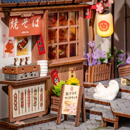 Rolife TGB11 Sakura Wine Alley Kitap Köşesi Book Nook DIY Minyatür Maket Model Seti Mini Dollhouse 3D Model Kit Detaylı Dekoratif Hobi Seti 3D Puzzle Tiny House - Thumbnail