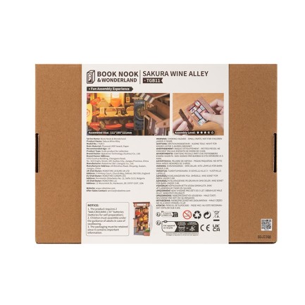 Rolife TGB11 Sakura Wine Alley Kitap Köşesi Book Nook DIY Minyatür Maket Model Seti Mini Dollhouse 3D Model Kit Detaylı Dekoratif Hobi Seti 3D Puzzle Tiny House - Thumbnail