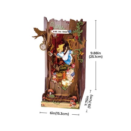 Rolife TGB12 Fall into Wonder Kitap Köşesi Book Nook DIY Minyatür Maket Model Seti Mini Dollhouse 3D Model Kit Detaylı Dekoratif Hobi Seti 3D Puzzle Tiny House - Thumbnail
