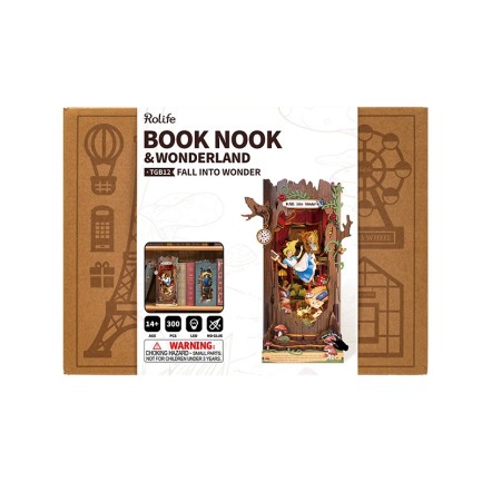 Rolife TGB12 Fall into Wonder Kitap Köşesi Book Nook DIY Minyatür Maket Model Seti Mini Dollhouse 3D Model Kit Detaylı Dekoratif Hobi Seti 3D Puzzle Tiny House - Thumbnail