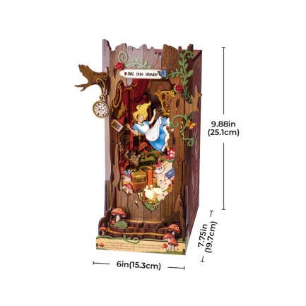 Rolife TGB12 Fall into Wonder Kitap Köşesi Book Nook DIY Minyatür Maket Model Seti Mini Dollhouse 3D Model Kit Detaylı Dekoratif Hobi Seti 3D Puzzle Tiny House - Thumbnail