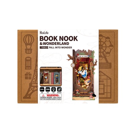 Rolife TGB12 Fall into Wonder Kitap Köşesi Book Nook DIY Minyatür Maket Model Seti Mini Dollhouse 3D Model Kit Detaylı Dekoratif Hobi Seti 3D Puzzle Tiny House - Thumbnail