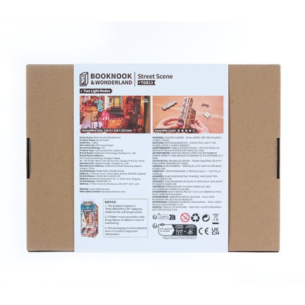 Rolife TGB13 Street Scene Kitap Köşesi Book Nook DIY Minyatür Maket Model Seti Mini Dollhouse 3D Model Kit Detaylı Dekoratif Hobi Seti 3D Puzzle Tiny House - Thumbnail