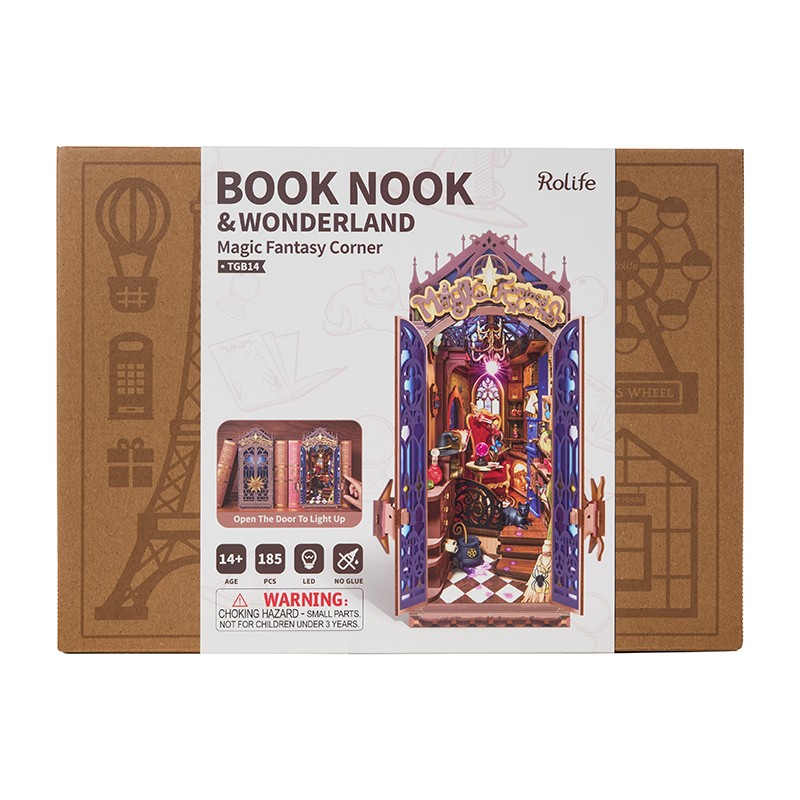 Rolife TGB14 Magic Fantasy Corner Kitap Köşesi Book Nook DIY Minyatür Maket ModelSeti Mini Dollhouse 3D Model Kit Detaylı Dekoratif Hobi Seti 3D Puzzle Tiny House
