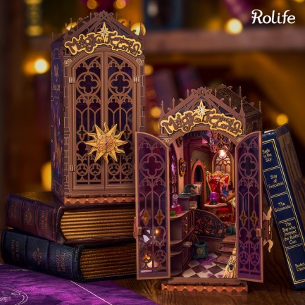 Rolife TGB14 Magic Fantasy Corner Kitap Köşesi Book Nook DIY Minyatür Maket ModelSeti Mini Dollhouse 3D Model Kit Detaylı Dekoratif Hobi Seti 3D Puzzle Tiny House - Thumbnail