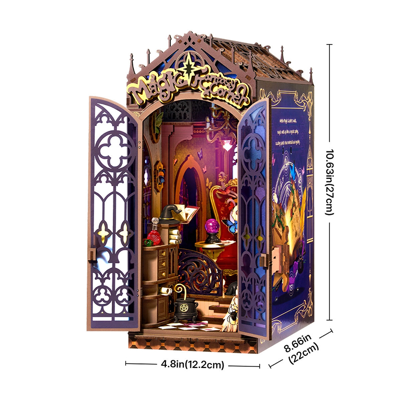 Rolife TGB14 Magic Fantasy Corner Kitap Köşesi Book Nook DIY Minyatür Maket ModelSeti Mini Dollhouse 3D Model Kit Detaylı Dekoratif Hobi Seti 3D Puzzle Tiny House