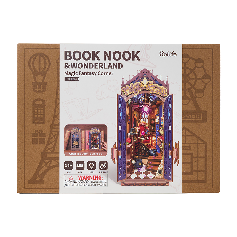 Rolife TGB14 Magic Fantasy Corner Kitap Köşesi Book Nook DIY Minyatür Maket ModelSeti Mini Dollhouse 3D Model Kit Detaylı Dekoratif Hobi Seti 3D Puzzle Tiny House