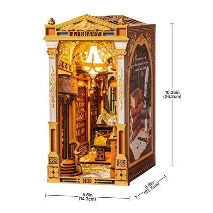 Rolife TGB16 Library of Wonders Kitap Köşesi Book Nook DIY Minyatür Maket Model Seti Mini Dollhouse 3D Model Kit Detaylı Dekoratif Hobi Seti 3D Puzzle Tiny House - Thumbnail