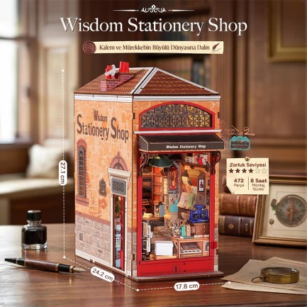 Rolife TGB19 Wisdom Stationery Shop 3D Wooden Puzzle - Thumbnail
