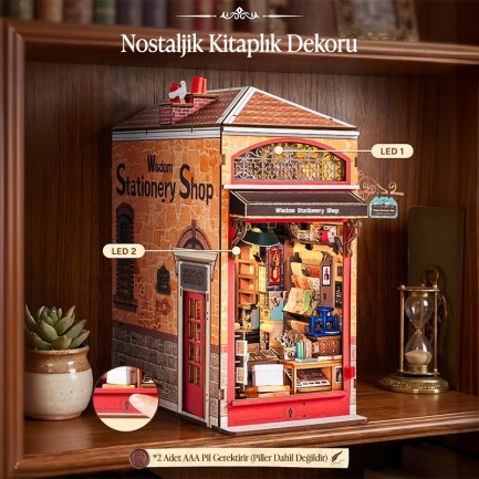 Rolife TGB19 Wisdom Stationery Shop 3D Wooden Puzzle - Thumbnail