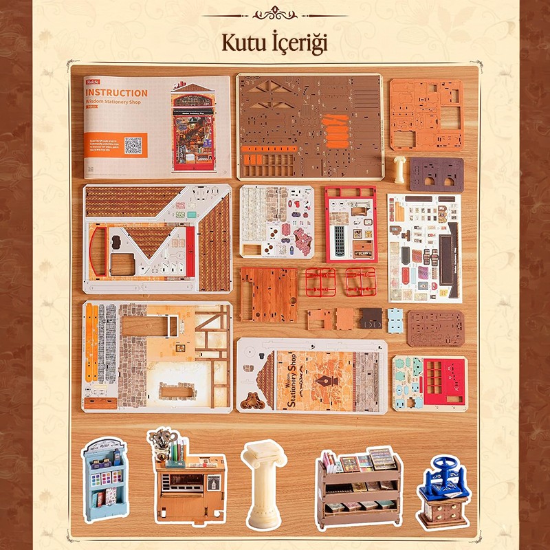 Rolife TGB19 Wisdom Stationery Shop 3D Wooden Puzzle