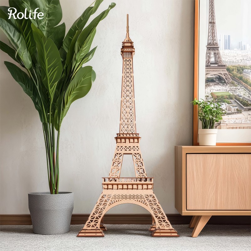 Rolife TGC02 Eyfel Kulesi (Eiffel Tower Plus) DIY Minyatür Maket Model Seti Ahşap 3D Wooden Puzzle 3D Model Kit Detaylı Dekoratif Hobi Seti Ahşap Maket