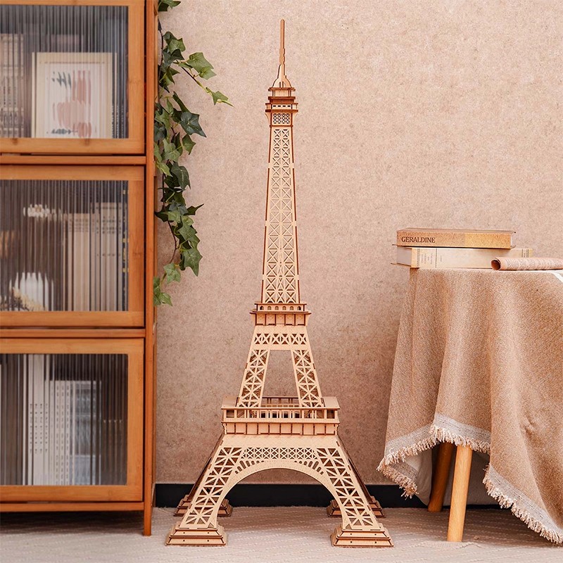 Rolife TGC02 Eyfel Kulesi (Eiffel Tower Plus) DIY Minyatür Maket Model Seti Ahşap 3D Wooden Puzzle 3D Model Kit Detaylı Dekoratif Hobi Seti Ahşap Maket