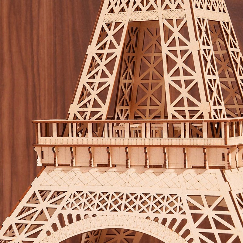 Rolife TGC02 Eyfel Kulesi (Eiffel Tower Plus) DIY Minyatür Maket Model Seti Ahşap 3D Wooden Puzzle 3D Model Kit Detaylı Dekoratif Hobi Seti Ahşap Maket