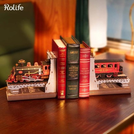 Rolife TGE01 Century Train Kitap Köşesi Book Nook DIY Minyatür Maket Model Seti Mini Dollhouse 3D Model Kit Detaylı Dekoratif Hobi Seti 3D Puzzle Tiny House - Thumbnail