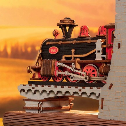 Rolife TGE01 Century Train Kitap Köşesi Book Nook DIY Minyatür Maket Model Seti Mini Dollhouse 3D Model Kit Detaylı Dekoratif Hobi Seti 3D Puzzle Tiny House - Thumbnail