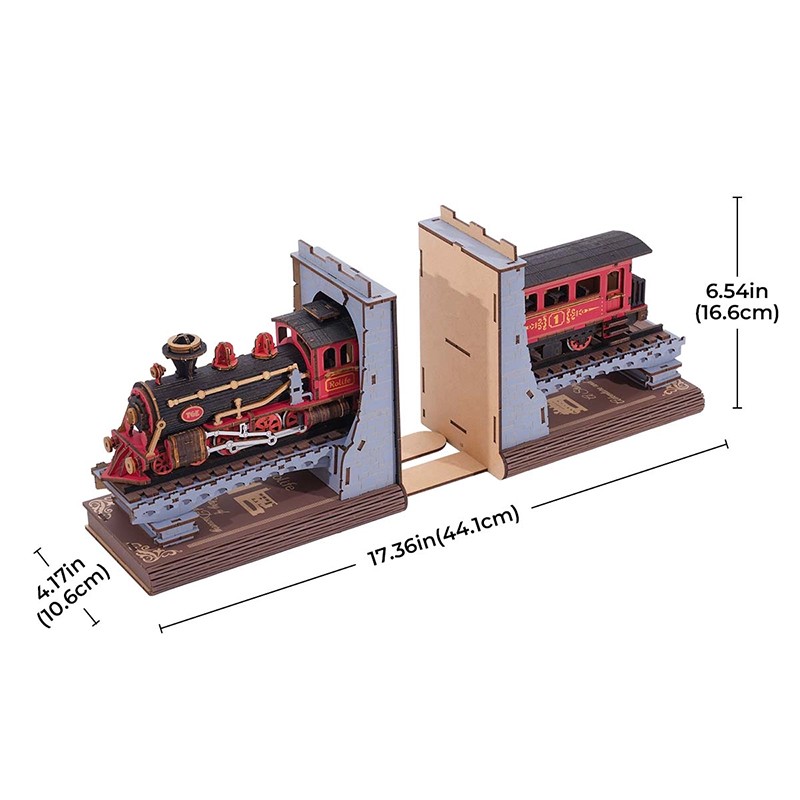 Rolife TGE01 Century Train Kitap Köşesi Book Nook DIY Minyatür Maket Model Seti Mini Dollhouse 3D Model Kit Detaylı Dekoratif Hobi Seti 3D Puzzle Tiny House