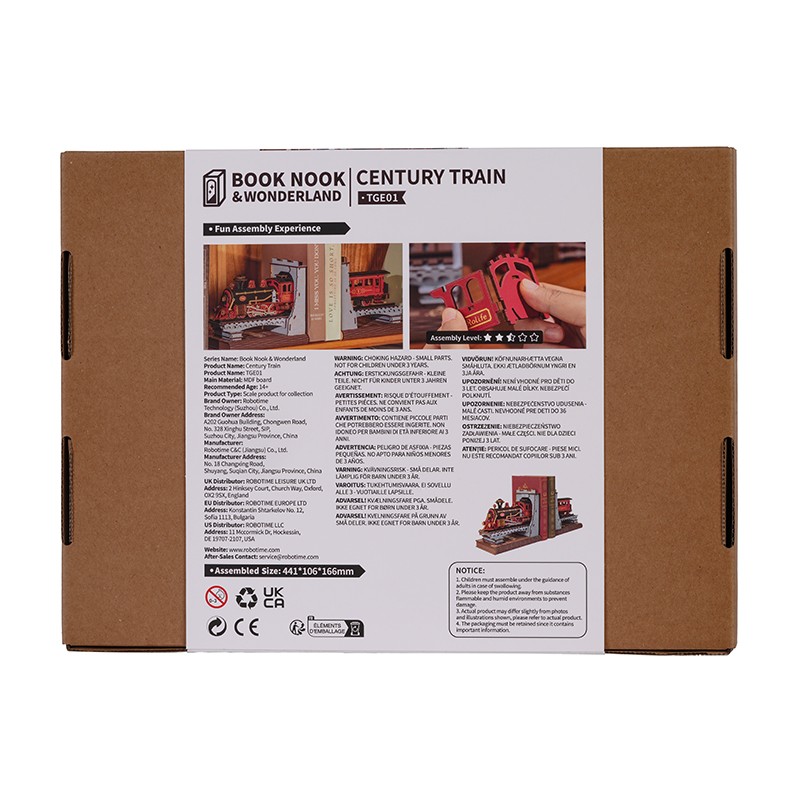 Rolife TGE01 Century Train Kitap Köşesi Book Nook DIY Minyatür Maket Model Seti Mini Dollhouse 3D Model Kit Detaylı Dekoratif Hobi Seti 3D Puzzle Tiny House
