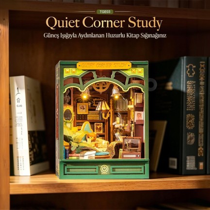 Rolife TGE03 Quiet Corner Study 3D Wooden Puzzle - Thumbnail