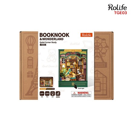 Rolife TGE03 Quiet Corner Study 3D Wooden Puzzle - Thumbnail