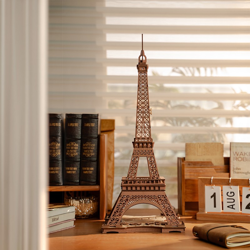 Rolife TGL01 Eyfel Kulesi (Night of the Eiffel Tower) DIY Minyatür Model Seti Ahşap 3D Wooden Puzzle 3D Model Kit Detaylı Dekoratif Hobi Seti Ahşap Maket