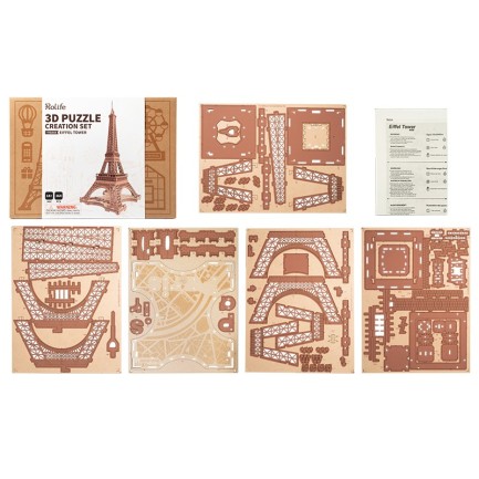 Rolife TGL01 Eyfel Kulesi (Night of the Eiffel Tower) DIY Minyatür Model Seti Ahşap 3D Wooden Puzzle 3D Model Kit Detaylı Dekoratif Hobi Seti Ahşap Maket - Thumbnail