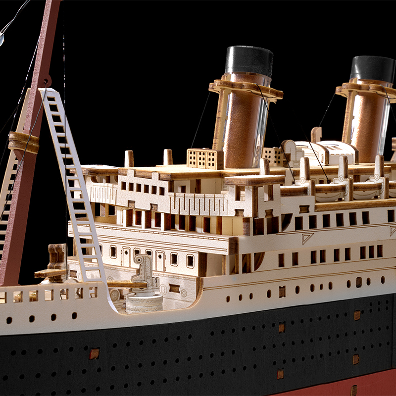 Rolife TGL02 Gemi (1912 Eternal Atlantic Voyager)DIY Minyatür Maket ModelSeti Ahşap 3D Wooden Puzzle 3D Model Kit Detaylı Dekoratif Hobi Seti Ahşap Maket