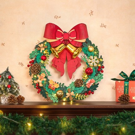 Rolife TGL04 Christmas Wreath 3D Wooden Puzzle - Thumbnail