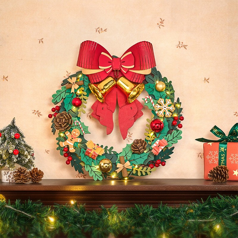 Rolife TGL04 Christmas Wreath 3D Wooden Puzzle